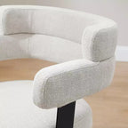 Art Leon Desk Chair No Wheels, Mid Century Modern Swivel Arm Chair, Fabric Upholstered Side Chair with Oak Wood Legs