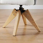 Art Leon Desk Chair No Wheels, Mid Century Modern Swivel Arm Chair, Fabric Upholstered Side Chair with Oak Wood Legs