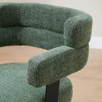 Art Leon Desk Chair No Wheels, Mid Century Modern Swivel Arm Chair, Fabric Upholstered Side Chair with Oak Wood Legs