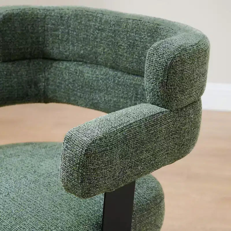 Art Leon Desk Chair No Wheels, Mid Century Modern Swivel Arm Chair, Fabric Upholstered Side Chair with Oak Wood Legs