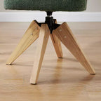 Art Leon Desk Chair No Wheels, Mid Century Modern Swivel Arm Chair, Fabric Upholstered Side Chair with Oak Wood Legs
