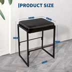 Counter Height Bar Stools, Metal Frame Makeup Stool, Thick Cushion, for Living Room, Dining