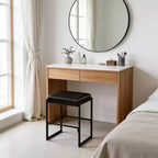 Counter Height Bar Stools, Metal Frame Makeup Stool, Thick Cushion, for Living Room, Dining