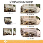 Homy Casa 88 L-Shaped Sleeper Sofa with Pull-Out Bed, Chenille Upholstery, 5-Seat, Beige
