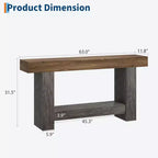 Farmhouse Console Table - 2-Tier Entryway Table with Storage for Living Room, Hallway & Entrance