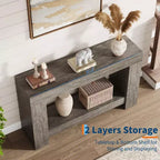 Farmhouse Console Table - 2-Tier Entryway Table with Storage for Living Room, Hallway & Entrance