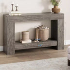 Farmhouse Console Table - 2-Tier Entryway Table with Storage for Living Room, Hallway & Entrance