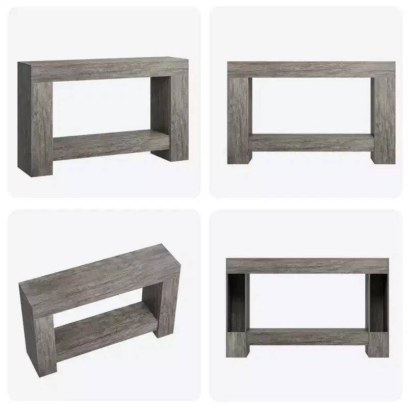 Farmhouse Console Table - 2-Tier Entryway Table with Storage for Living Room, Hallway & Entrance