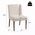 Christopher Knight Home Delph Modern Rivet Upholstered Dining Chairs with Rubber Wood Leg (Set of 2)