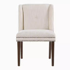Christopher Knight Home Delph Modern Rivet Upholstered Dining Chairs with Rubber Wood Leg (Set of 2)