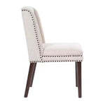Christopher Knight Home Delph Modern Rivet Upholstered Dining Chairs with Rubber Wood Leg (Set of 2)