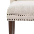 Christopher Knight Home Delph Modern Rivet Upholstered Dining Chairs with Rubber Wood Leg (Set of 2)