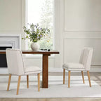 Christopher Knight Home Delph Modern Rivet Upholstered Dining Chairs with Rubber Wood Leg (Set of 2)