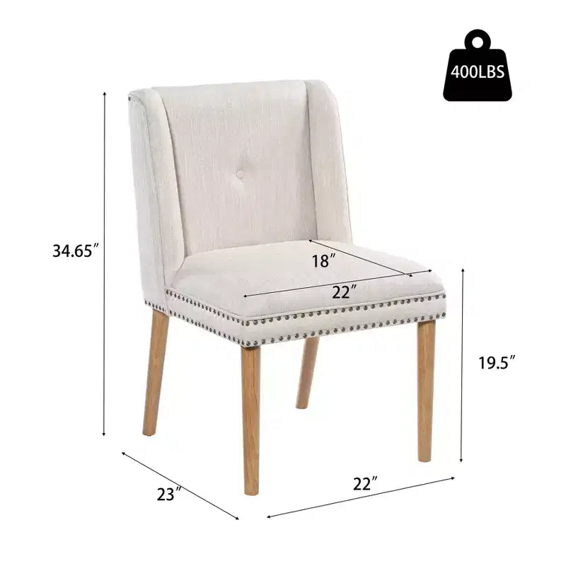 Christopher Knight Home Delph Modern Rivet Upholstered Dining Chairs with Rubber Wood Leg (Set of 2)