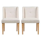 Christopher Knight Home Delph Modern Rivet Upholstered Dining Chairs with Rubber Wood Leg (Set of 2)