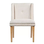 Christopher Knight Home Delph Modern Rivet Upholstered Dining Chairs with Rubber Wood Leg (Set of 2)
