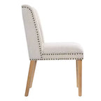 Christopher Knight Home Delph Modern Rivet Upholstered Dining Chairs with Rubber Wood Leg (Set of 2)