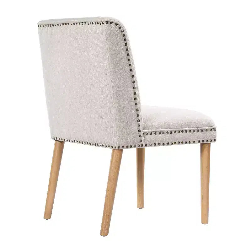 Christopher Knight Home Delph Modern Rivet Upholstered Dining Chairs with Rubber Wood Leg (Set of 2)