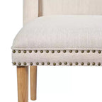 Christopher Knight Home Delph Modern Rivet Upholstered Dining Chairs with Rubber Wood Leg (Set of 2)