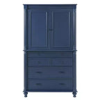 Zeus & Ruta 77.3 in Tall Kitchen Pantry Cabinet with 6 Doors, 5 Drawers, Adjustable Shelves, Freestanding Storage