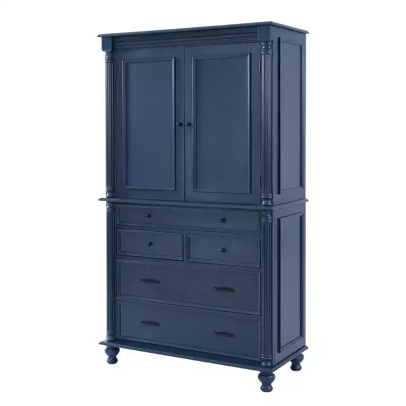 Zeus & Ruta 77.3 in Tall Kitchen Pantry Cabinet with 6 Doors, 5 Drawers, Adjustable Shelves, Freestanding Storage