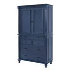 Zeus & Ruta 77.3 in Tall Kitchen Pantry Cabinet with 6 Doors, 5 Drawers, Adjustable Shelves, Freestanding Storage