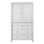 Zeus & Ruta 77.3 in Tall Kitchen Pantry Cabinet with 6 Doors, 5 Drawers, Adjustable Shelves, Freestanding Storage