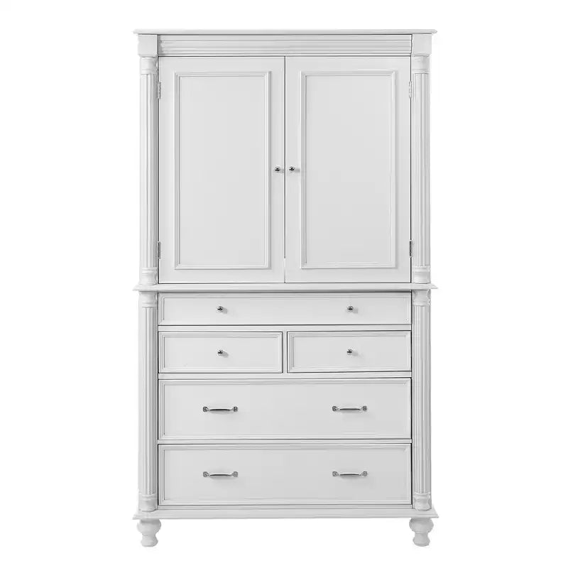 Zeus & Ruta 77.3 in Tall Kitchen Pantry Cabinet with 6 Doors, 5 Drawers, Adjustable Shelves, Freestanding Storage