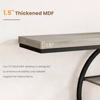 Industrial 55 Console Table, 5-Tier Narrow Entryway Sofa Table with Metal Frame & Multi-Functional Storage Shelves for Living Room & Hallway