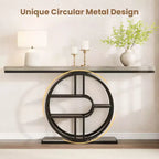 Industrial 55 Console Table, 5-Tier Narrow Entryway Sofa Table with Metal Frame & Multi-Functional Storage Shelves for Living Room & Hallway