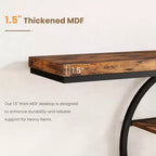 Industrial 55 Console Table, 5-Tier Narrow Entryway Sofa Table with Metal Frame & Multi-Functional Storage Shelves for Living Room & Hallway