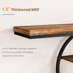 Industrial 55 Console Table, 5-Tier Narrow Entryway Sofa Table with Metal Frame & Multi-Functional Storage Shelves for Living Room & Hallway