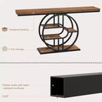 Industrial 55 Console Table, 5-Tier Narrow Entryway Sofa Table with Metal Frame & Multi-Functional Storage Shelves for Living Room & Hallway