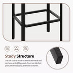 Coolmee 24 inches Bar Stools Set of 2, PU Leather Kitchen Chairs with 2 Thick Upholstery Counter Height Bar Stools, Sturdy Metal Base, Easy Assembly