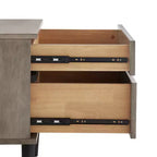 Sutro Mid-Century Modern Black Legs 2-Drawer Nightstand - Grey/Black - iNSPIRE Q
