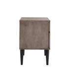 Sutro Mid-Century Modern Black Legs 2-Drawer Nightstand - Grey/Black - iNSPIRE Q