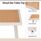 LAUSAINT HOME 3-Piece Patio Bar Set, All Weather Textilene Bar Height Table and Chairs Set with Wood Like-Top Table