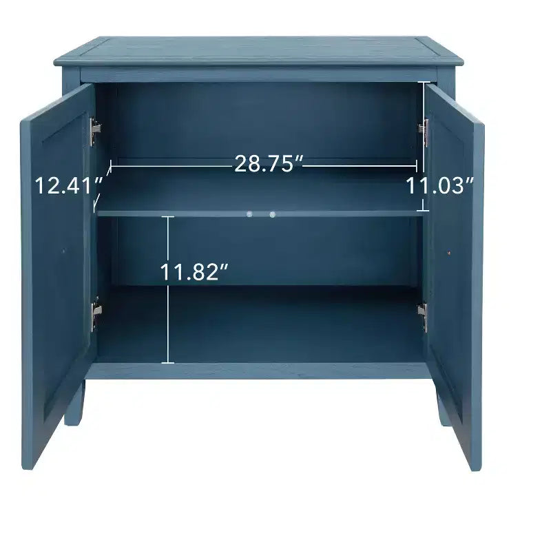 GDFStudio Jean Modern Wooden Geometric Embossed Storage Cabinet with 2 Magnetic Doors