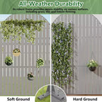 Dovelina 72H x 47W Arched Outdoor Metal Privacy Screen Freestanding Fence Panels in Light Gray/Brown for Garden Patio Deck Yard