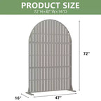 Dovelina 72H x 47W Arched Outdoor Metal Privacy Screen Freestanding Fence Panels in Light Gray/Brown for Garden Patio Deck Yard