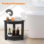VINGLI HDPE Corner Shower Stool  Waterproof Shower Bench Seat with Storage Shelf & Showerhead Holder