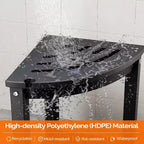 VINGLI HDPE Corner Shower Stool  Waterproof Shower Bench Seat with Storage Shelf & Showerhead Holder