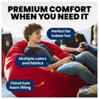 Ultimate Sack 6ft Bean Bag Chair and Footstool, Oversized Lounger, Camel Suede
