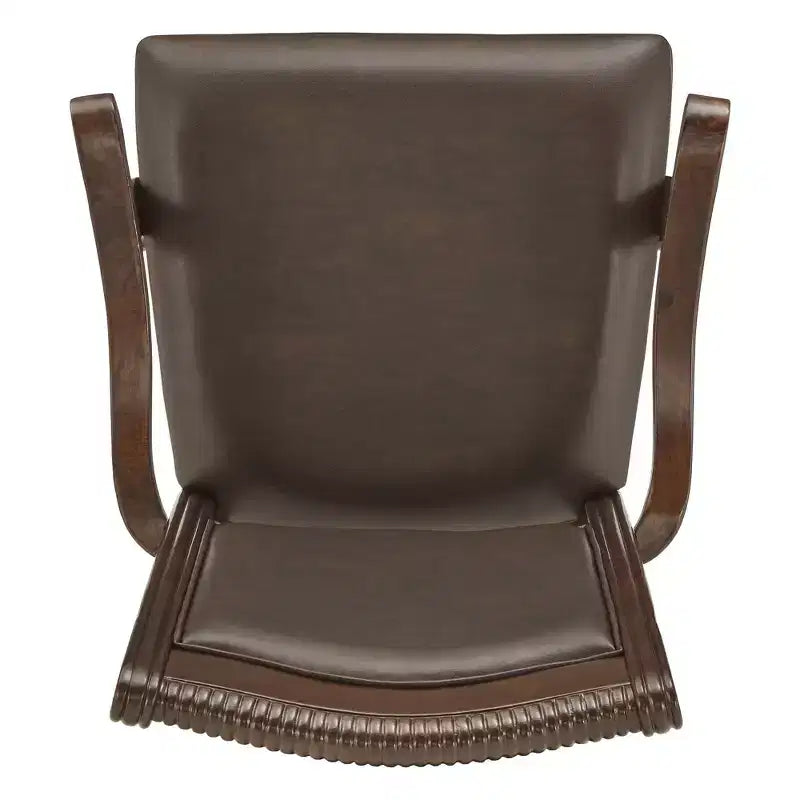 Torrin Brown Faux Leather W/ Arms Dining Chairs (Set of 2) - Cherry - iNSPIREQ