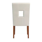 Palma White Faux Leather Keyhole Dining Chairs (Set of 2) - White/Cherry - iNSPIREQ