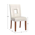 Palma White Faux Leather Keyhole Dining Chairs (Set of 2) - White/Cherry - iNSPIREQ