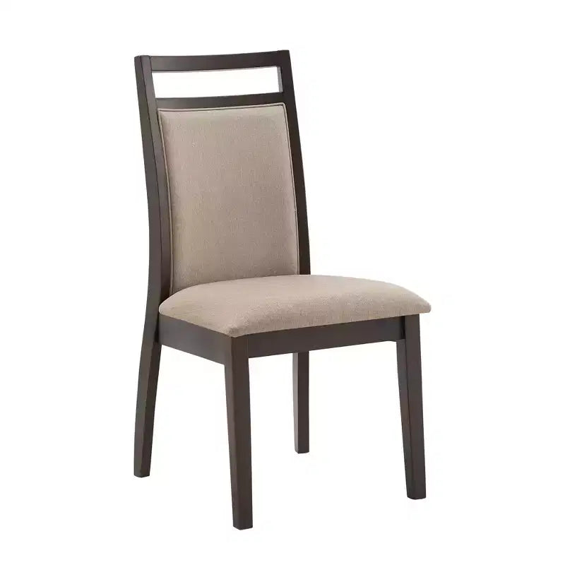 Krista Espresso and Grey Linen Dining Chair (Set of 2) - Brown - iNSPIREQ