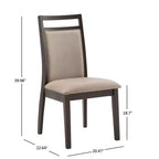 Krista Espresso and Grey Linen Dining Chair (Set of 2) - Brown - iNSPIREQ