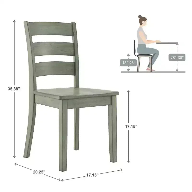 Lexington Ladder Back Wood Dining Chairs (Set of 2) - iNSPIREQ