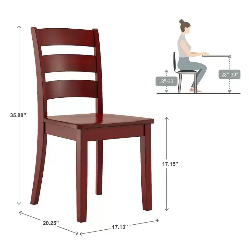 Lexington Ladder Back Wood Dining Chairs (Set of 2) - iNSPIREQ